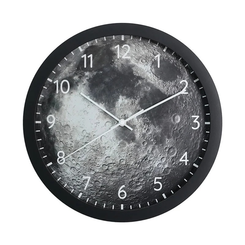 Moonscape Voice Controlled Wall Clock Simple Intelligent Luminous Moon Light Luxury Clock