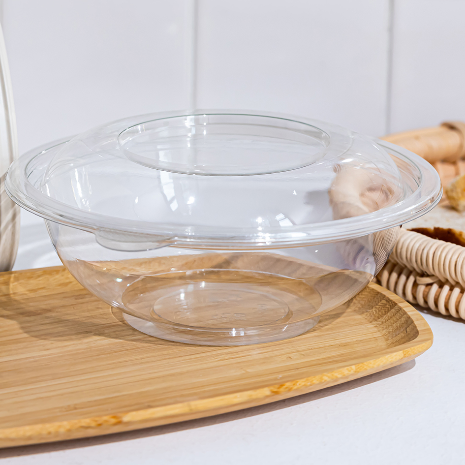 Round Clear Takeaway Salad Bowl 24 Oz China Made