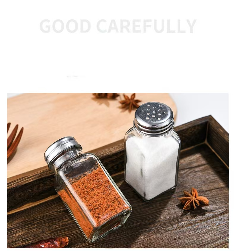 BPA Free 120ml Airtight Kitchen Food Storage Container Salt Pepper Shaker Condiment Bottle with Tin Lid