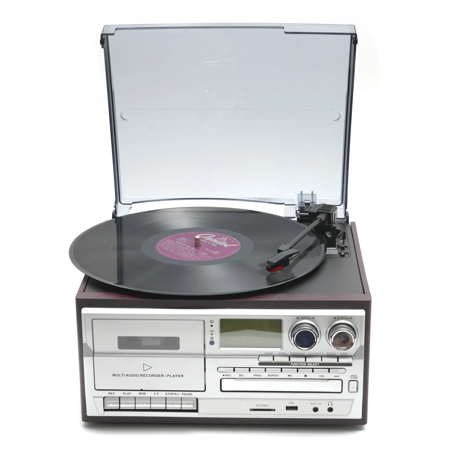 with Am FM Radio Cassetteturntable Player USB/SD Recording