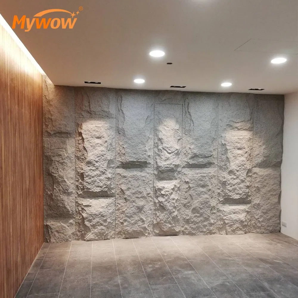 Guangzhou Factory Price Luxury Interior Exterior PU Mushroom Faux Stone Wall Panel