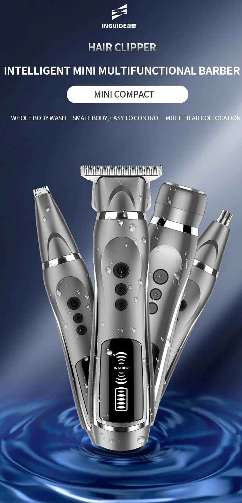Professional Mens Cutting Cordless Electric Trimmer Professional Hair Clipper