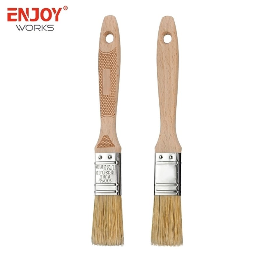 Premium 100% Natural Bristle Paint Brush with Wooden Handle
