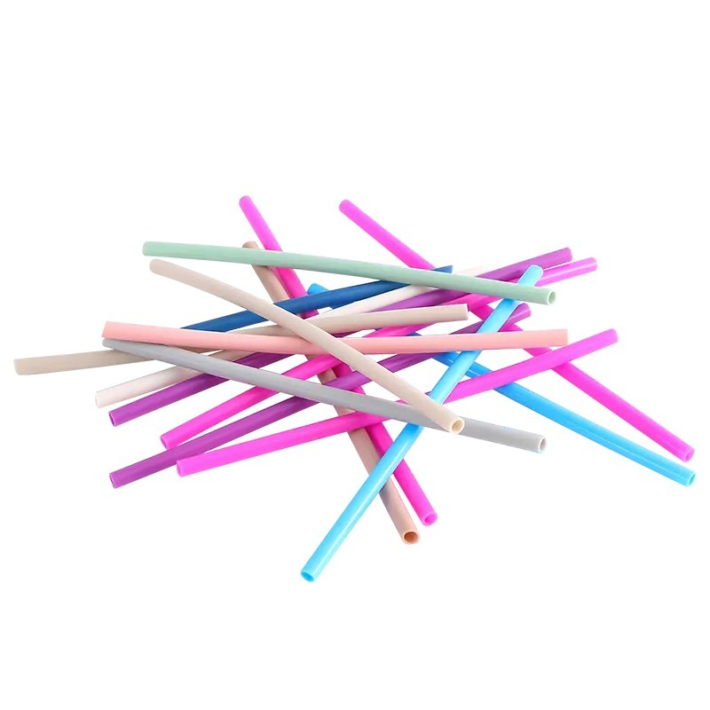 Multi Color Eco Friendly Straws Reusable Environmentally Foldable Drinking Silicone Straw