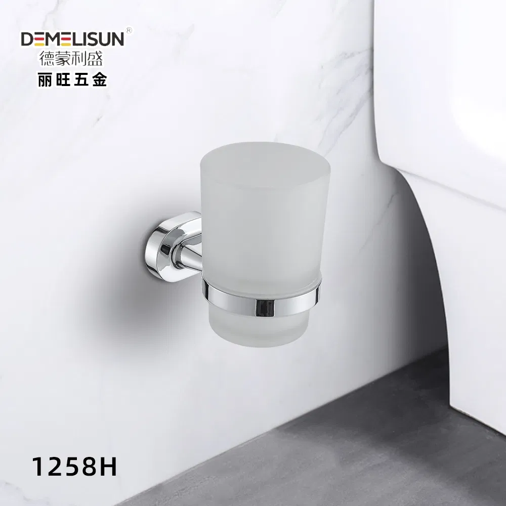 Wall-Mounted Tumbler Holder Stainless Steel Hotel Home Bathroom Accessories Cup Holder