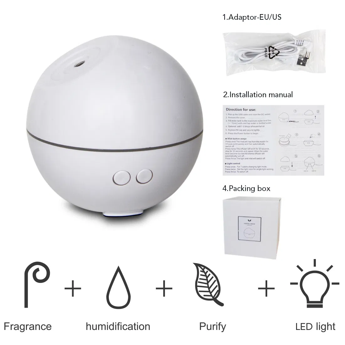 Mini Portable LED Night Light Ultrasonic Mute Air Humidifier USB Mist Maker Diffuser Humidifiers for Home Office