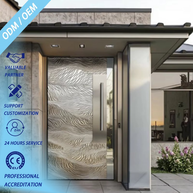 High Quality Contemporary Luxury Modern American-Style Cast Aluminum Waterproof Pivot Doors for Outdoor Entry Apartments Main Entrances