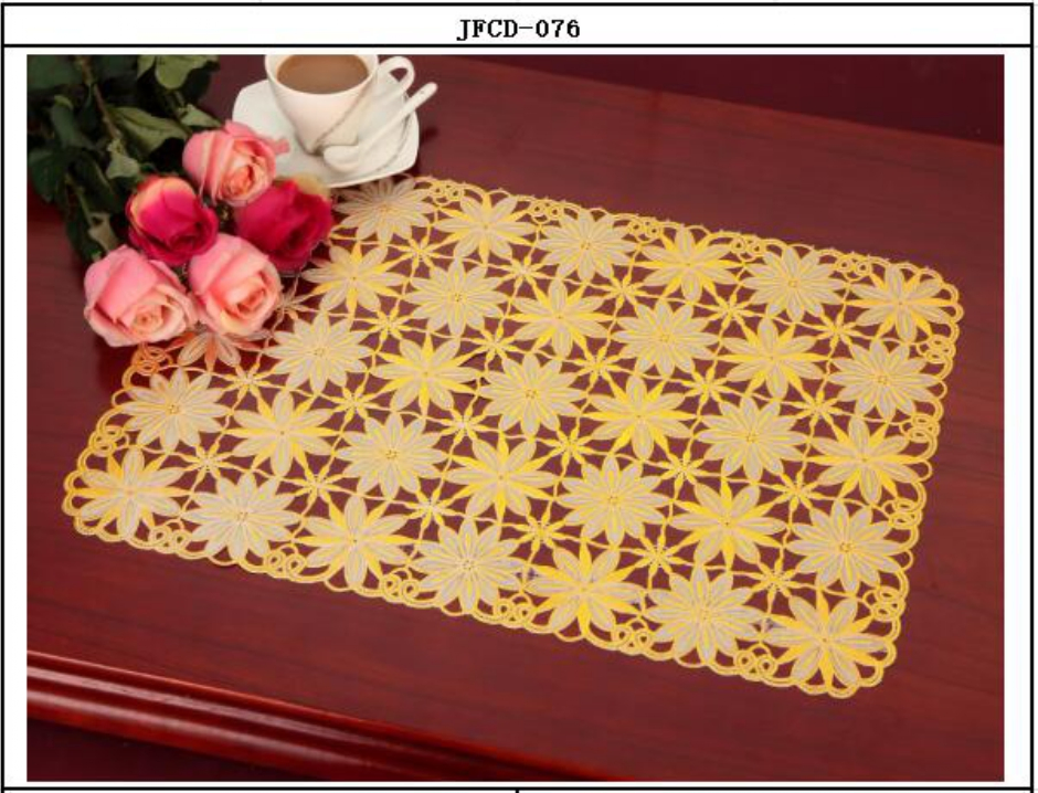 PVC Gold/Silver Lace Tablemat (JFCD-013)