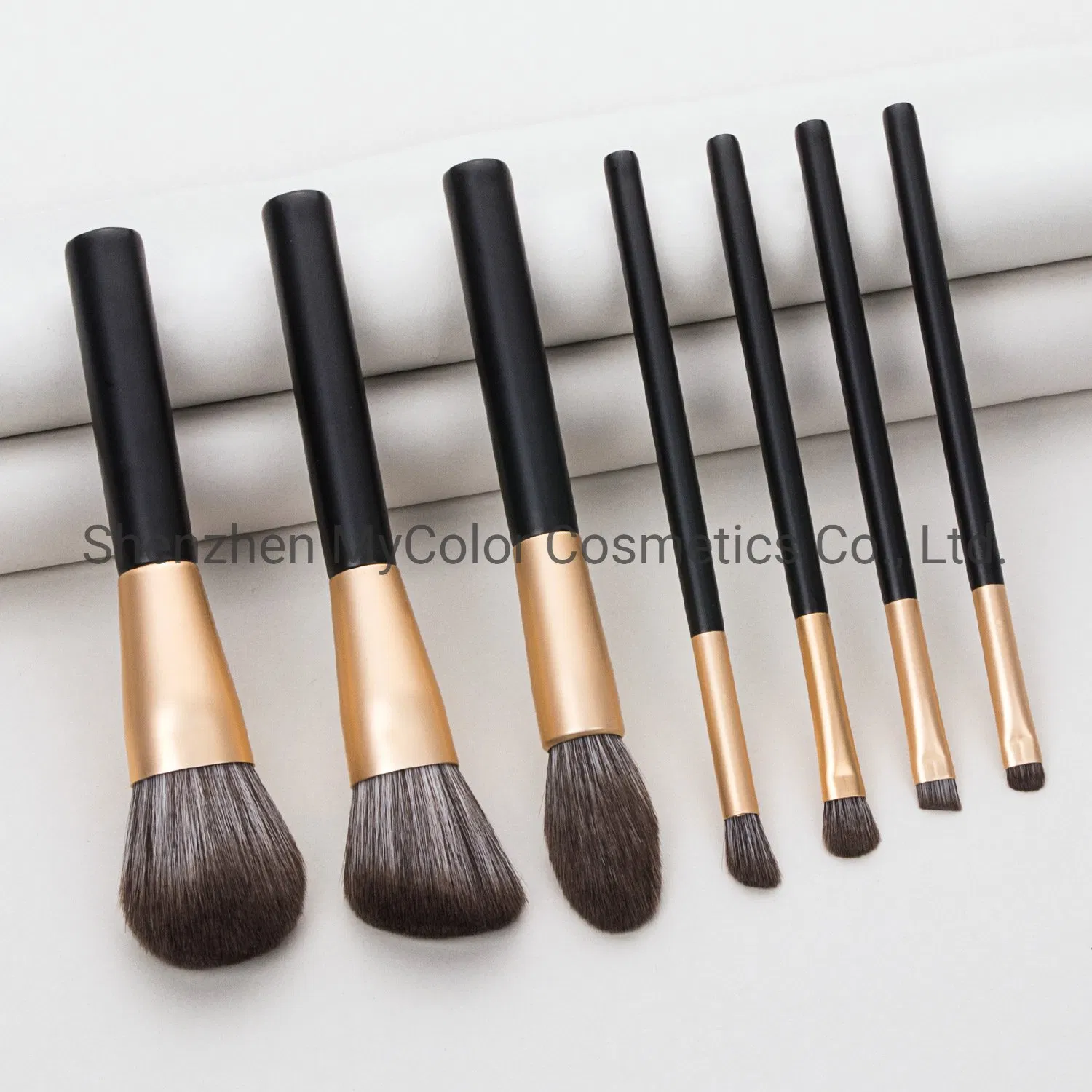 OEM Makeup Brushes Factory 7PCS Black Make up Brush Kit Cosmetic Brush Set Tool