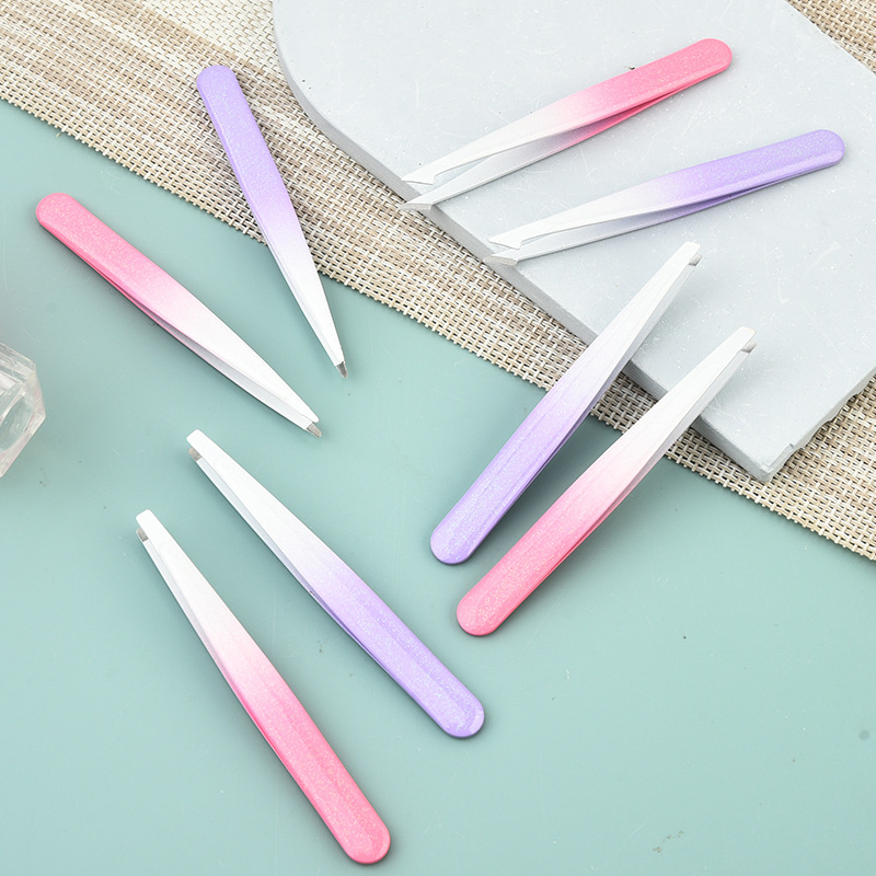 Stainless Steel Gradient Lash Lifting Eyelash Beauty Makeup Eyebrow Trimming Tweezer Set