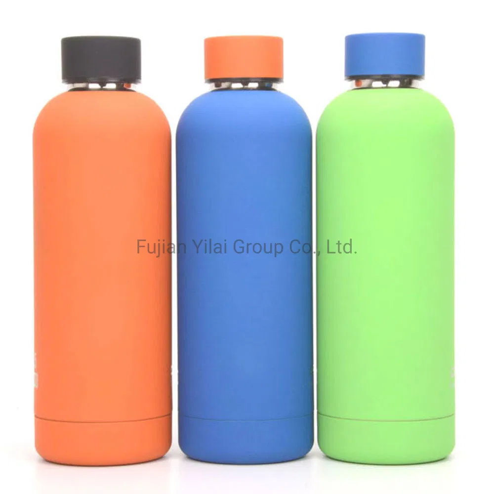 BPA-Free Thermal Water Bottle Rubber Painting Stainless Steel Water Bottles Travel Tumber Mug