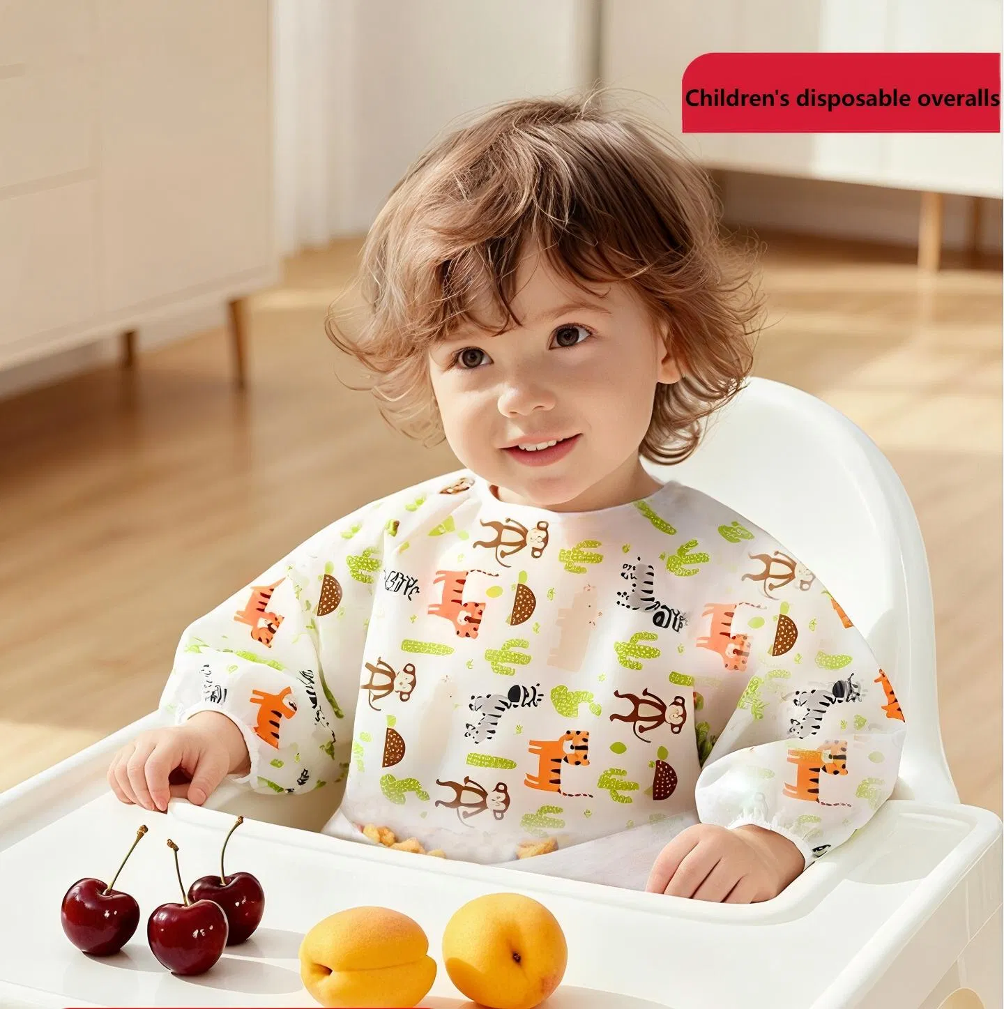 Latest Safety Material Waterproof Breathable Disposable Long Sleeved Children's Bib