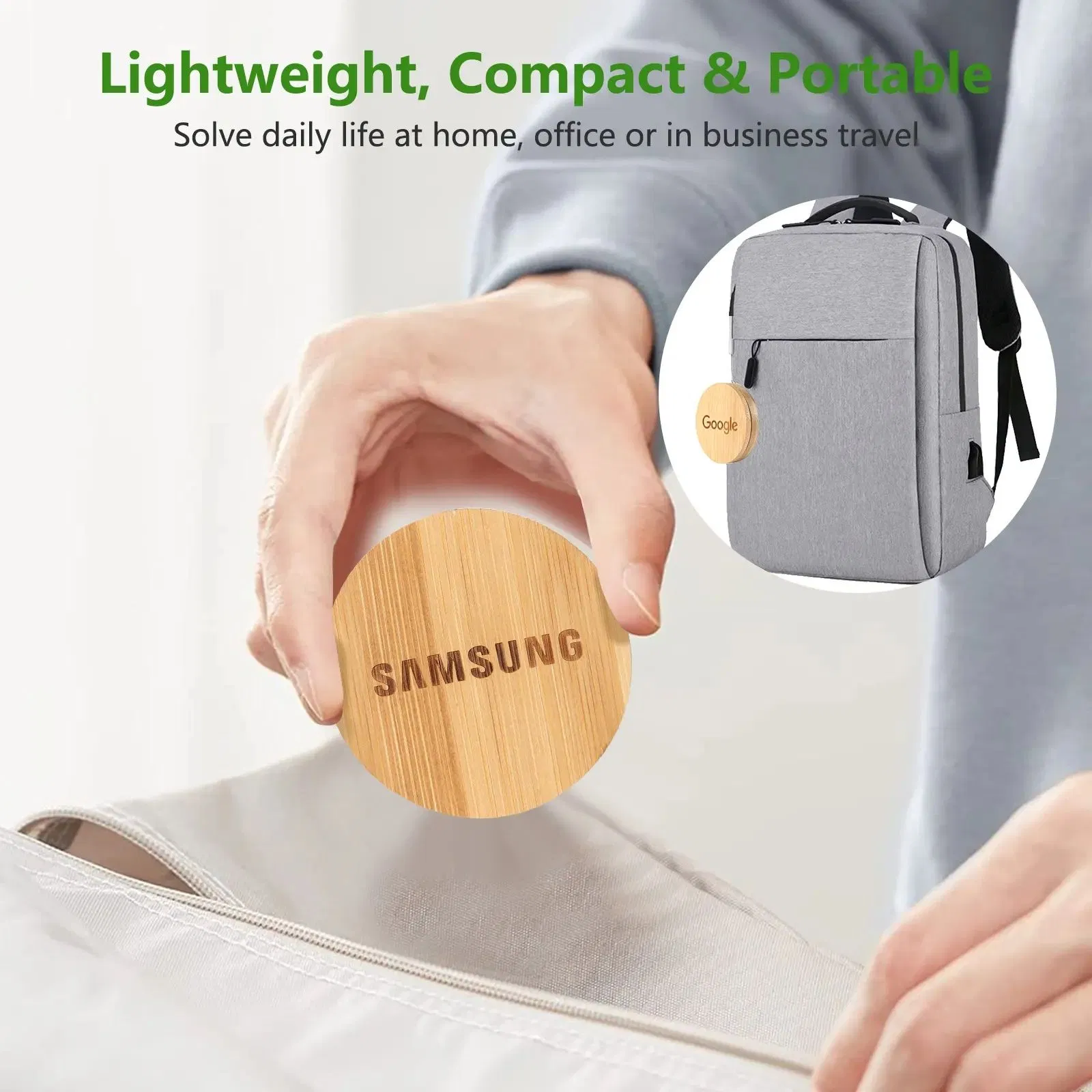 60W Fast Charging Bamboo Cable Box 6-in-1 Universal Adapter and Holder