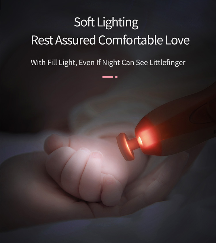 Baby Nail File Electric Nail Trimmer Toes Fingernails Care Trimmer with LED Light for Newborn