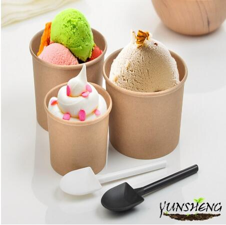 Degradable Disposable Kraft Paper Cup/Compostable Bamboo Pulp Paper Soup/Ice Cream Cup/Paper Mug
