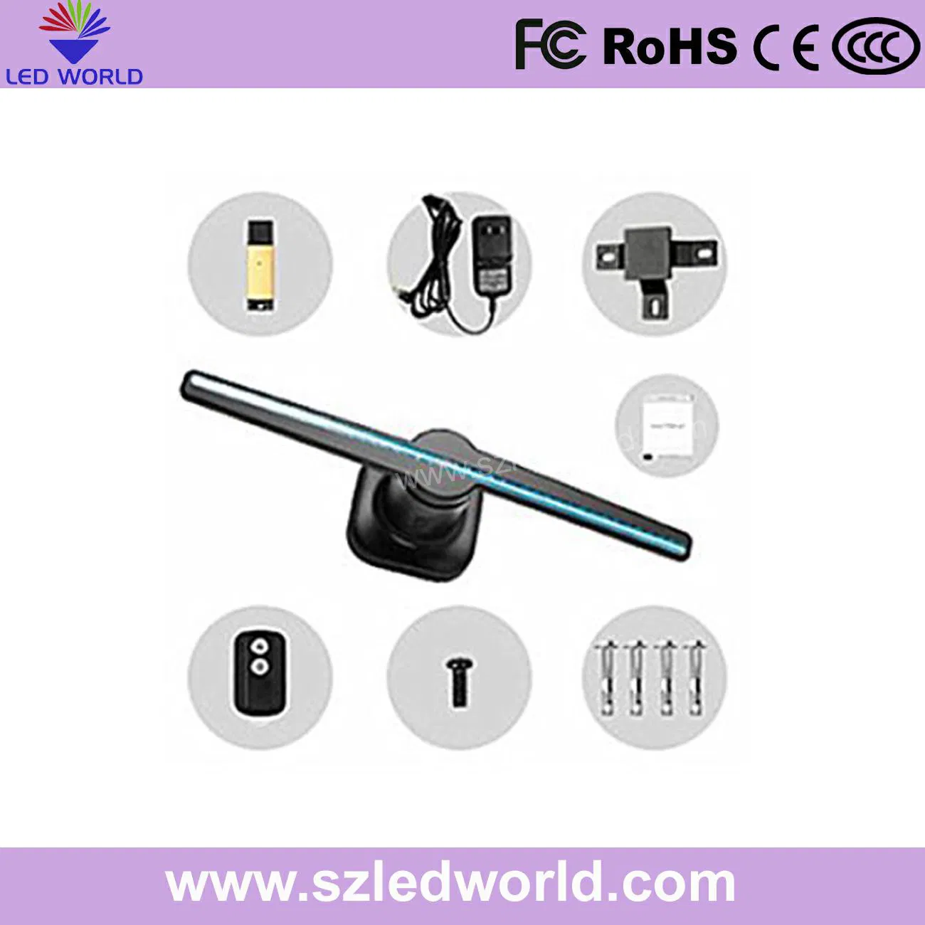 70cm Diameter Hologram 3D LED Fan for Showcase