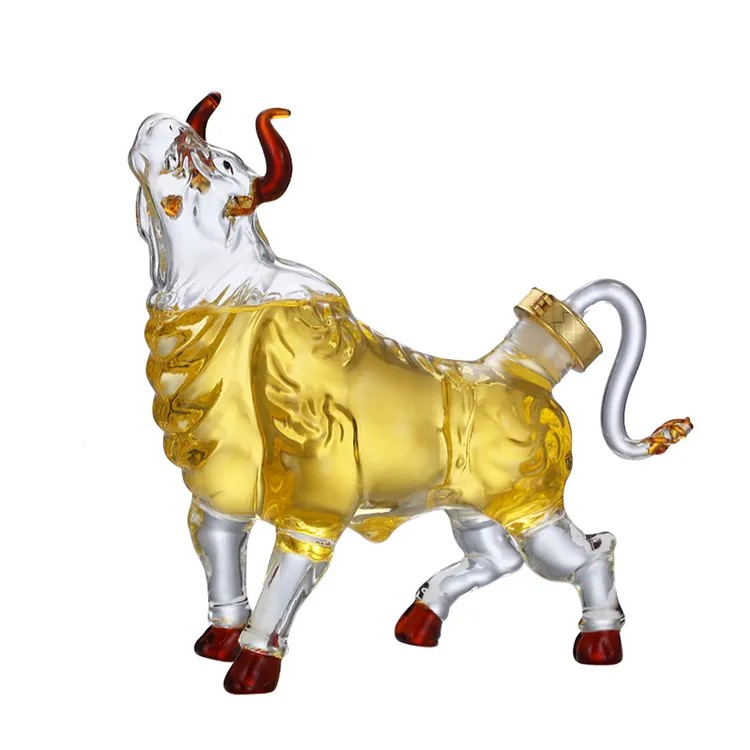 Thickened Glass Bubble Wine Bottle Creative Cow Shape White Red Wine Decanter