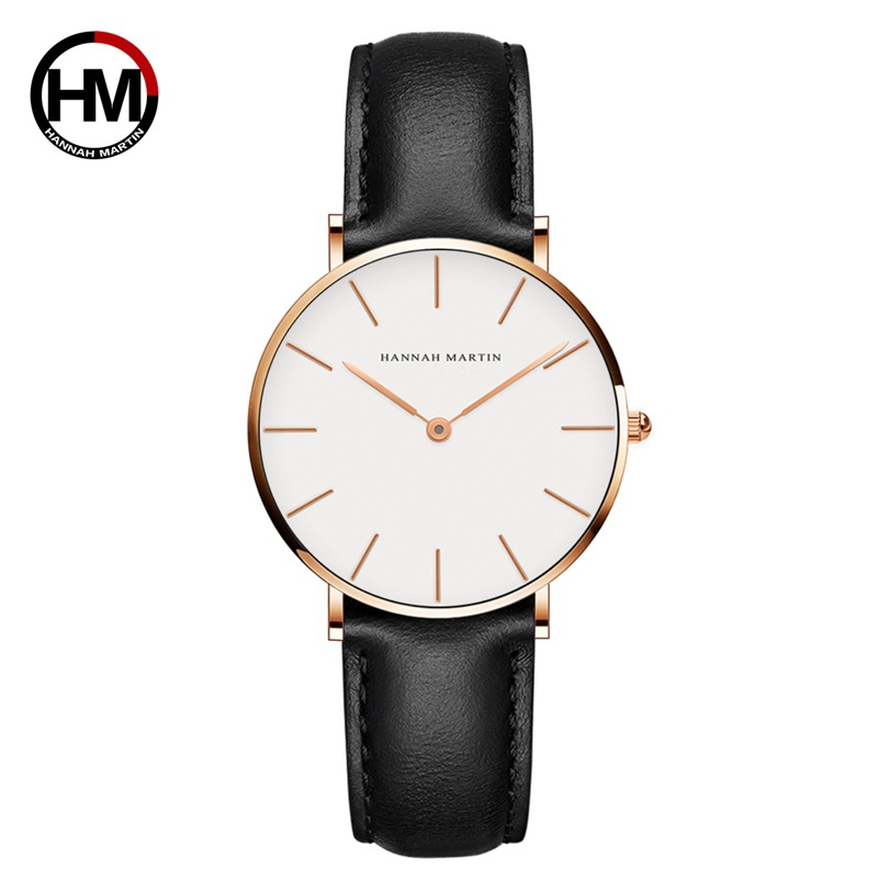 Wholesale Hannah Martin Women's Watches 36mm Dial Waterproof Minimalist Versatile Wristwatches
