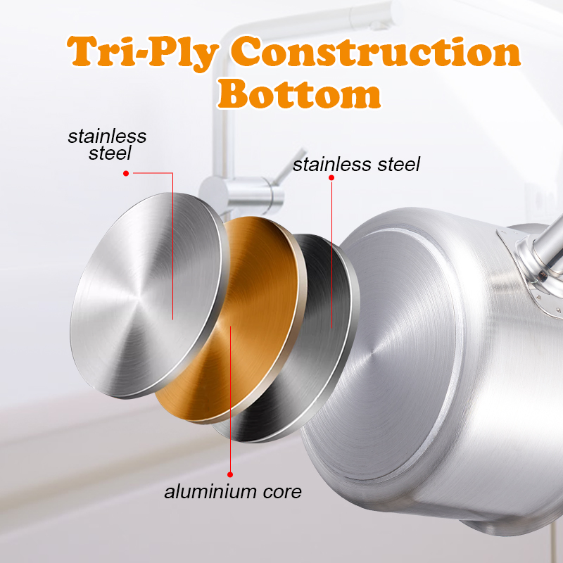 Daosheng 10cm High Body Gas Stove Induction Cooker Easy Grip Stainless Steel Cookware Sauce Pan Milk Pan