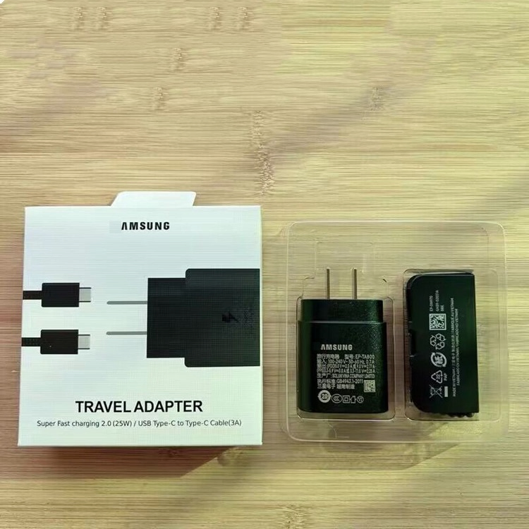 Quick Charging Pd 25W Super Fast Type C Mobile Phone Charger for Samsung S20 Plus Note10 Ep-Ta800 USB-C Power Adapter Travel Wall Charger EU Us Plug Suit Kit