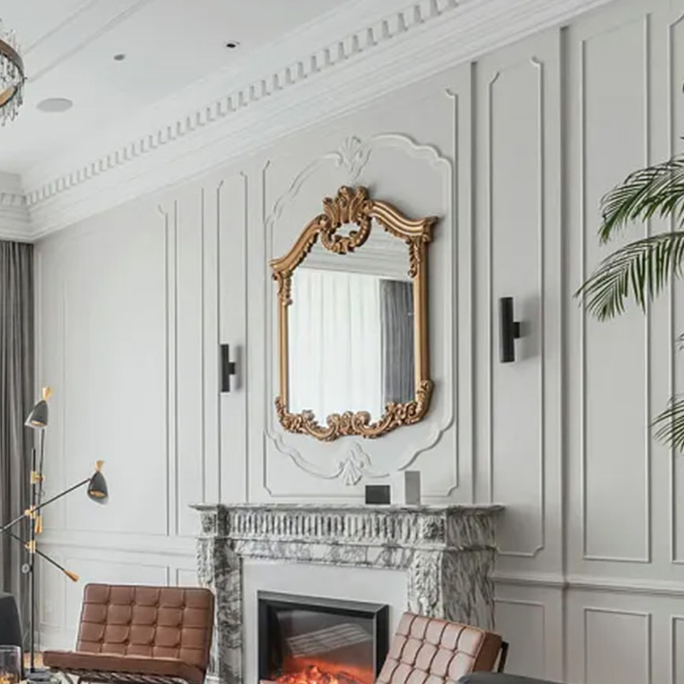 Waterproof Painted Primed White Polyurethane PU Interior Decorative Frame Moulding for Wall