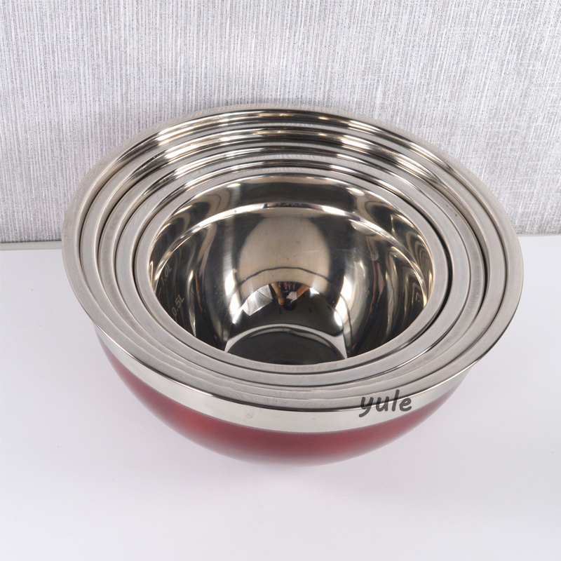 Wholesale Bakeware Kitchen Custom Color Stainless Steel Mixing Bowl with PE Lid