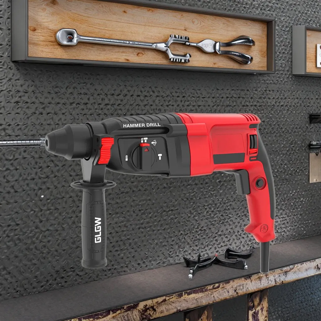 Glgw 800W Rotary Hammer Drill 25mm Power Tools for Concrete Steel Wood Durable and Effective