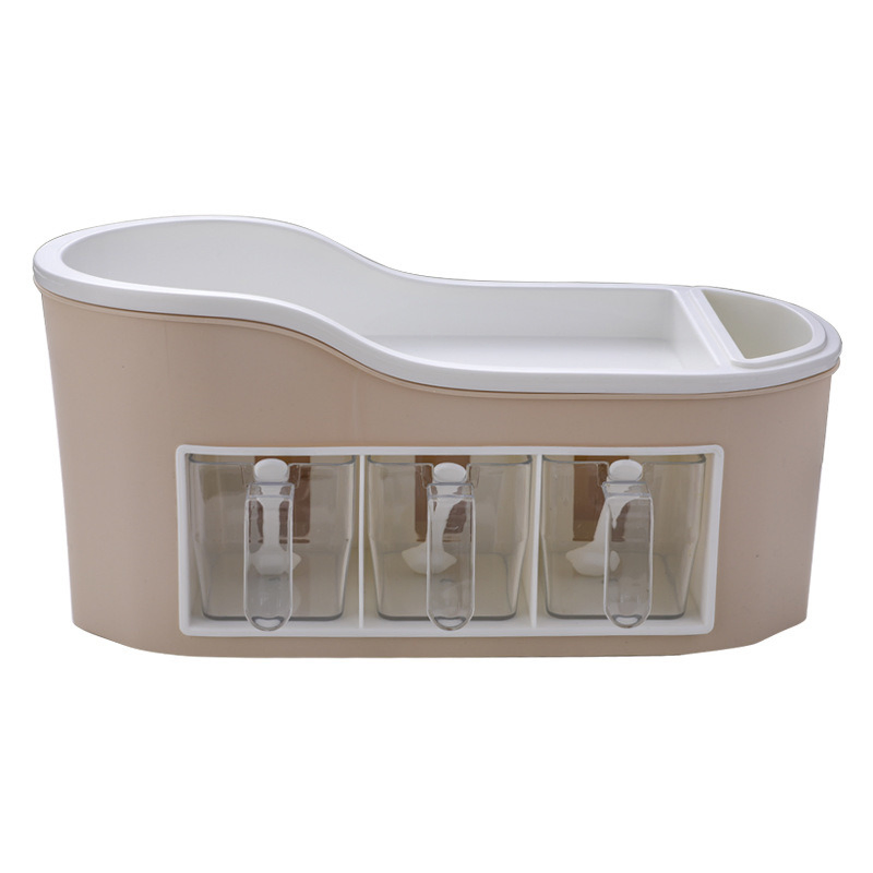 Plastic Seasoning Condiment Transparent Storage Box Set Mi22691