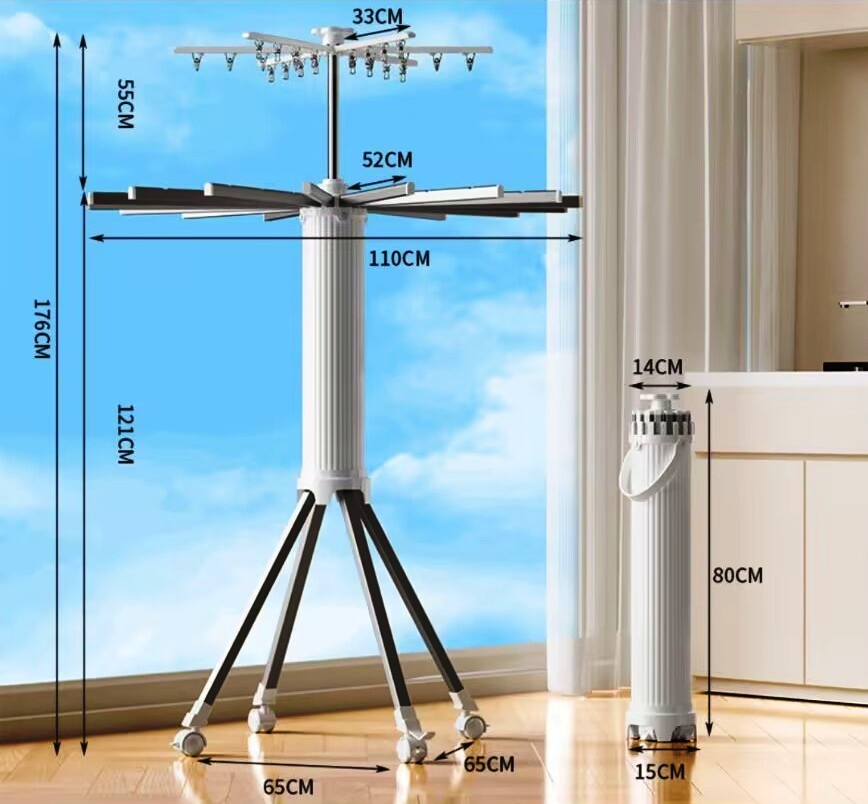 Aluminum Octopus Drying Rack, Umbralla Type 2 Layers
