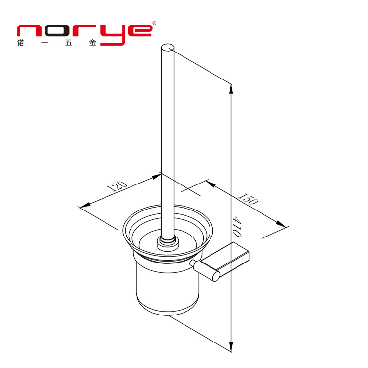 Держатель для туалетного ёршика настенный из нержавеющей стали 304