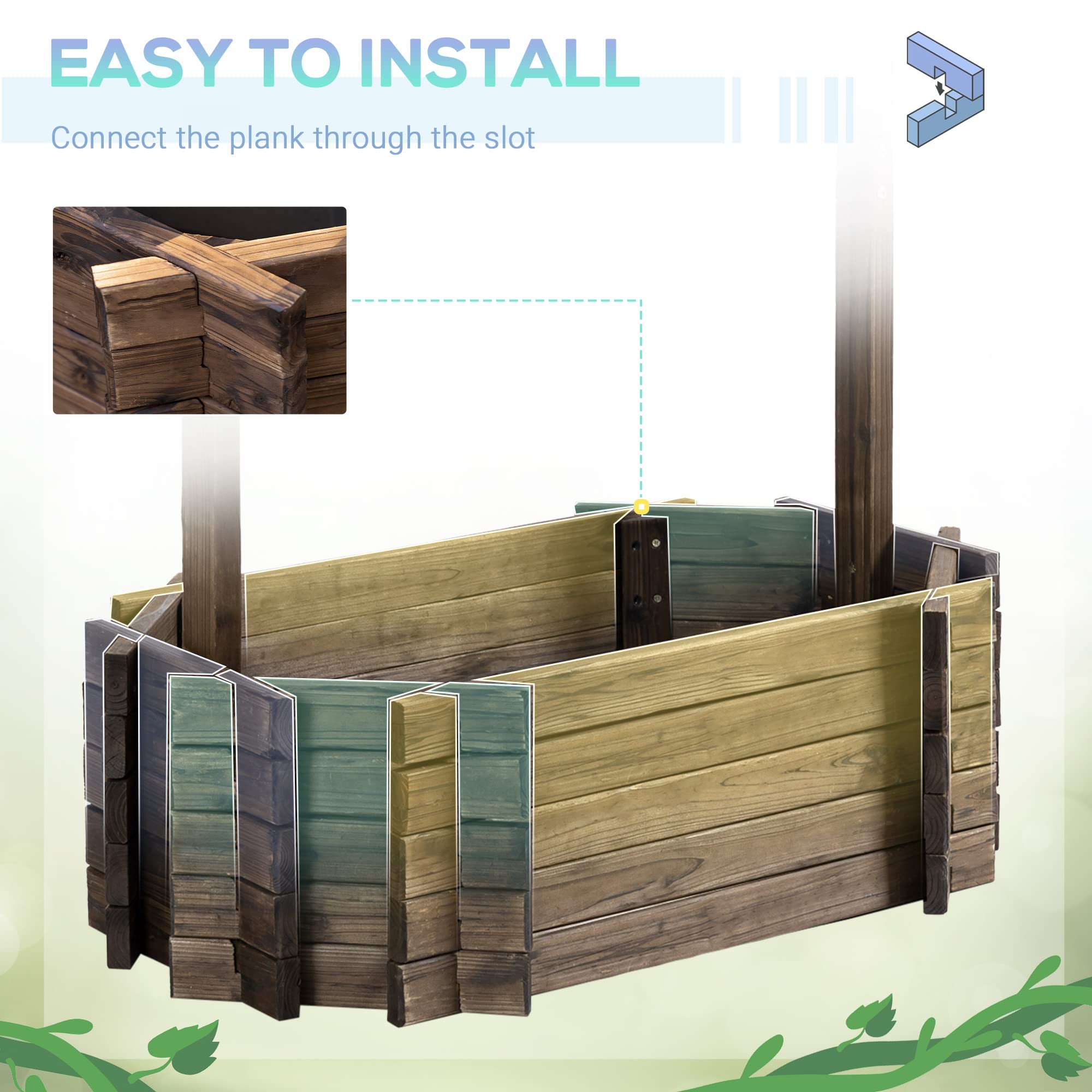 Клумба приподнятая деревянная для сада