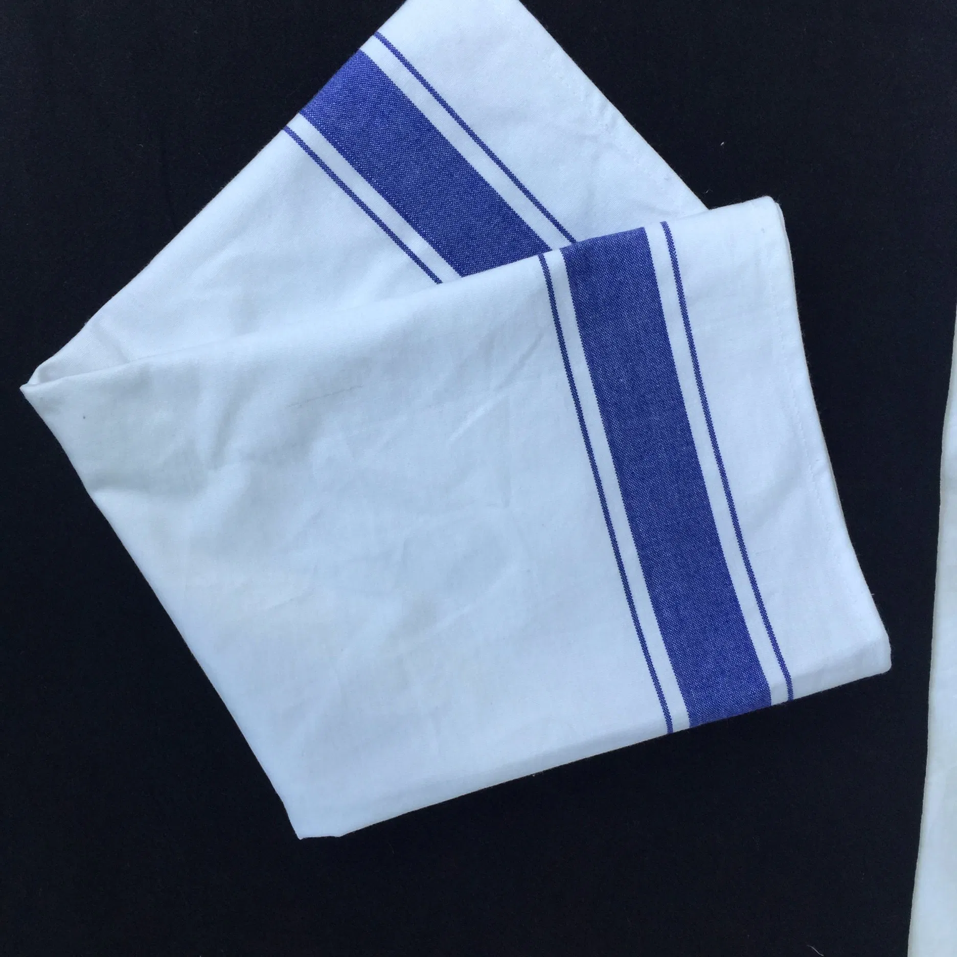 China Custom Logo 100% Cotton Tea Towel with Colored Stripes