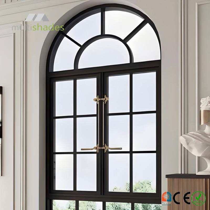 Французское алюминиевое окно MID-Century с ретро-решетками