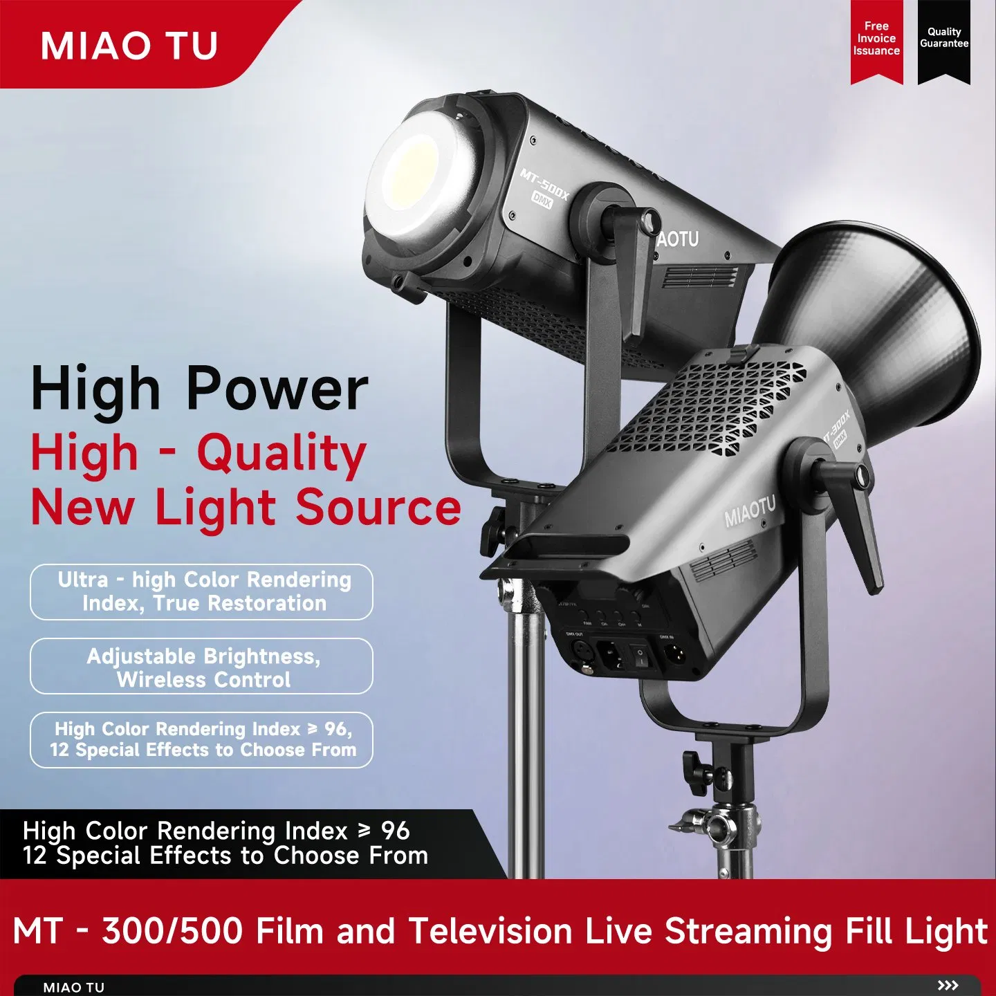 Miaotu Mt500 Professional Video Light for Creators and Streamers