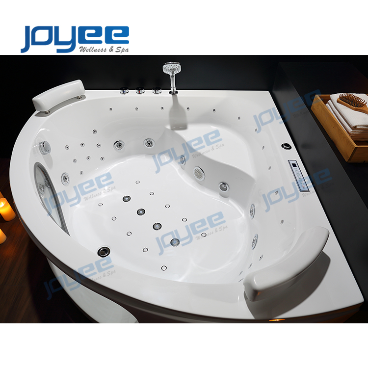 Joyee Bathroom Corner 2 Person Soaking SPA Bathtubs with 29 Jets Massage Whirlpool Tubs