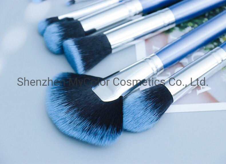 High Quality Starry Blue Makeup Brush Set Premium Synthetic Hair Powder Cosmetic Brushes Powder Make up Brush Brocha De Maquillaje
