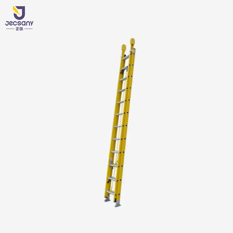 12FT Extension Ladders Fiberglass Foldable Ladder with FRP Slip-Resistant Feet