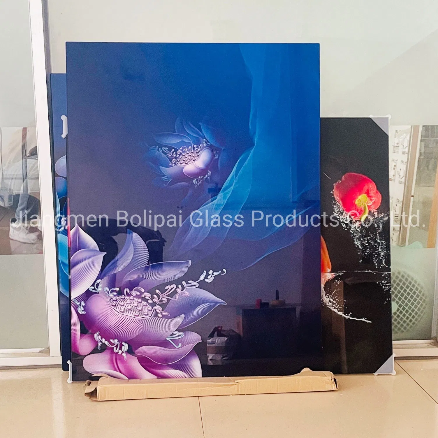 Custom Easy Clean UV Printing Tempered Glass Kitchen Splashback