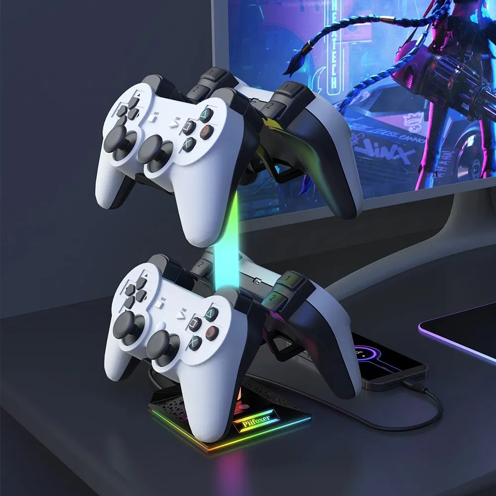 New Gamepad Stand RGB Headphone Tool Game Controller Holder with USB Displays Stands and Ambient Lighting
