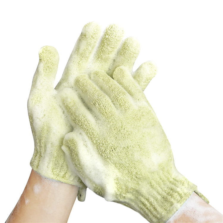 Wholesale Nylon Knitted Body Shower Scrub Custom Bath Exfoliating Gloves
