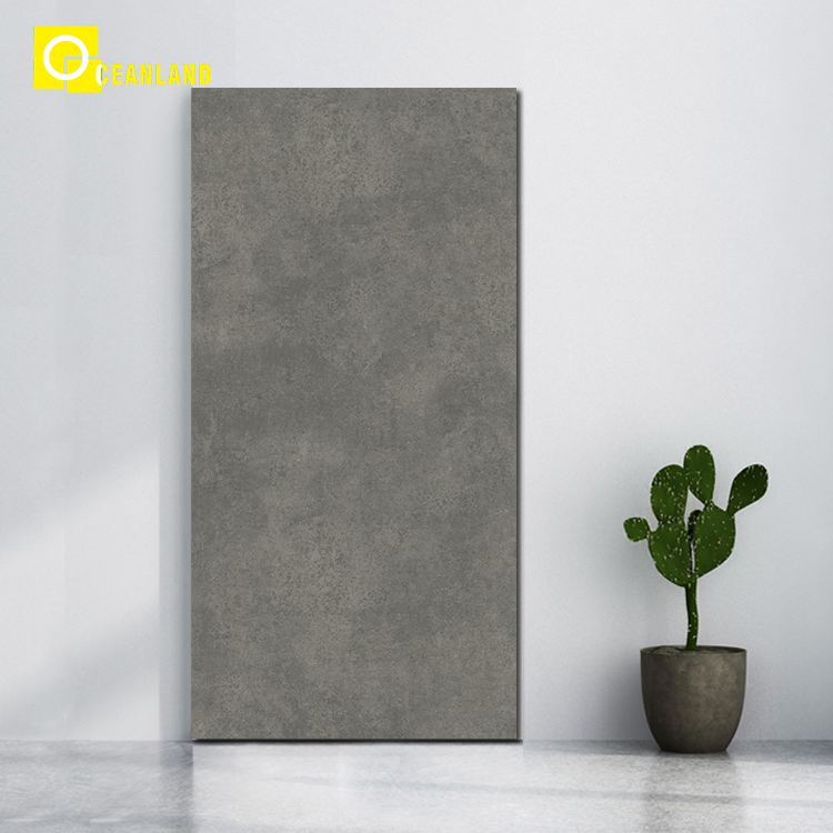Dark Grey Ceramic Polished Floor Thin Full Body Porcelain Flooring Tile 800X1400
