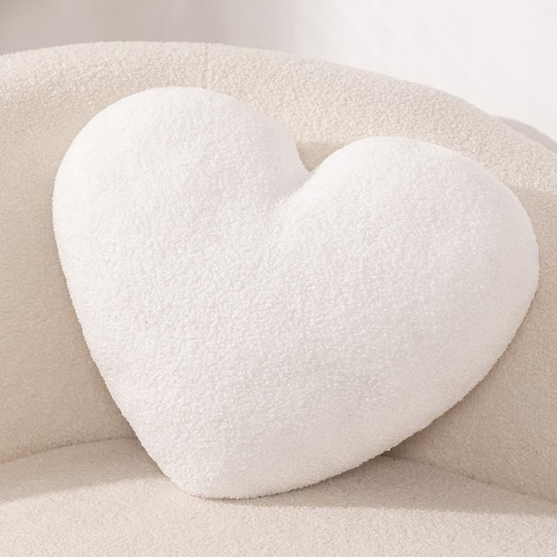 Soft Teddy Heart Cushion Cotton & Velvet Stuffed Animal Pillow for Kids