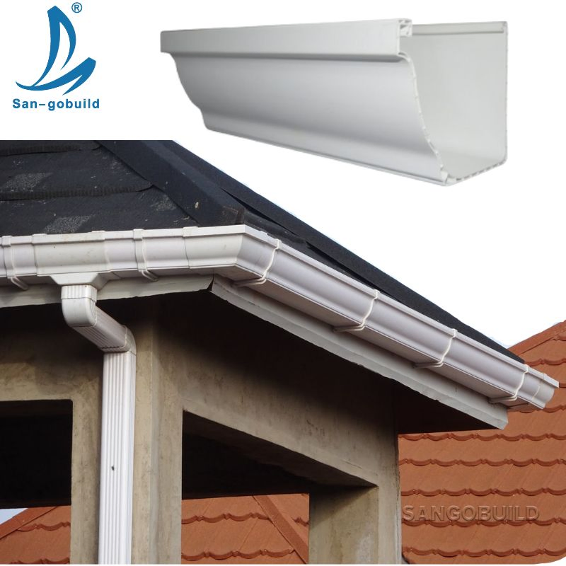 100% Raw Materials PVC Rain Gutter and Pipe Fittings Building Material 5.2 Inch Villa Roofing Gutter System