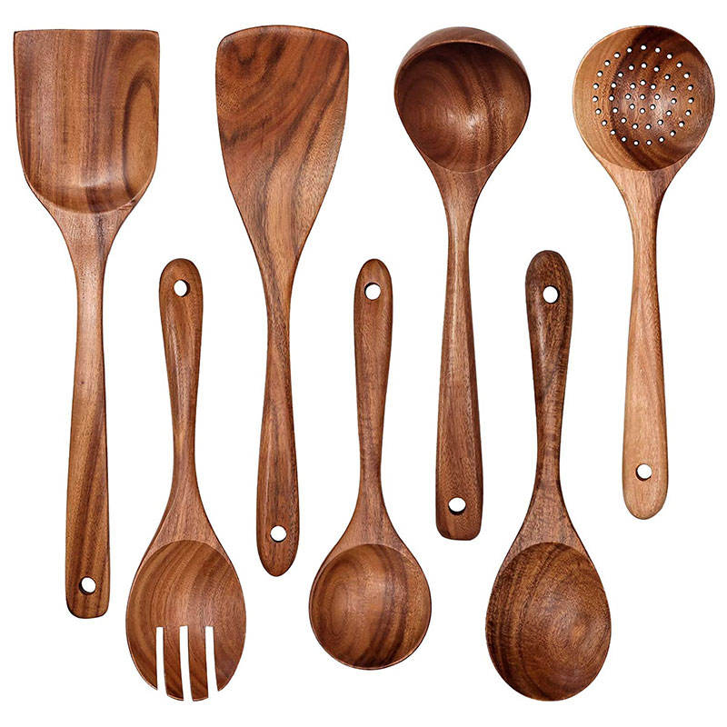 9 PCS Non Stick Kitchen Wooden Cooking Utensils Set
