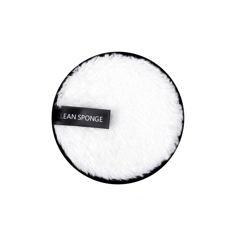 Label Strap Makeup Puff Round Microfiber Velvet Makeup Puff
