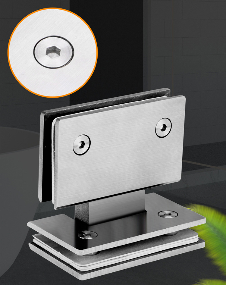 Factory Price Glass to Glass SS304 Straight Edge 180 Degree Bathroom Glass Clamp Stainless Steel Frameless Glass Door Hinge Shower Hinge