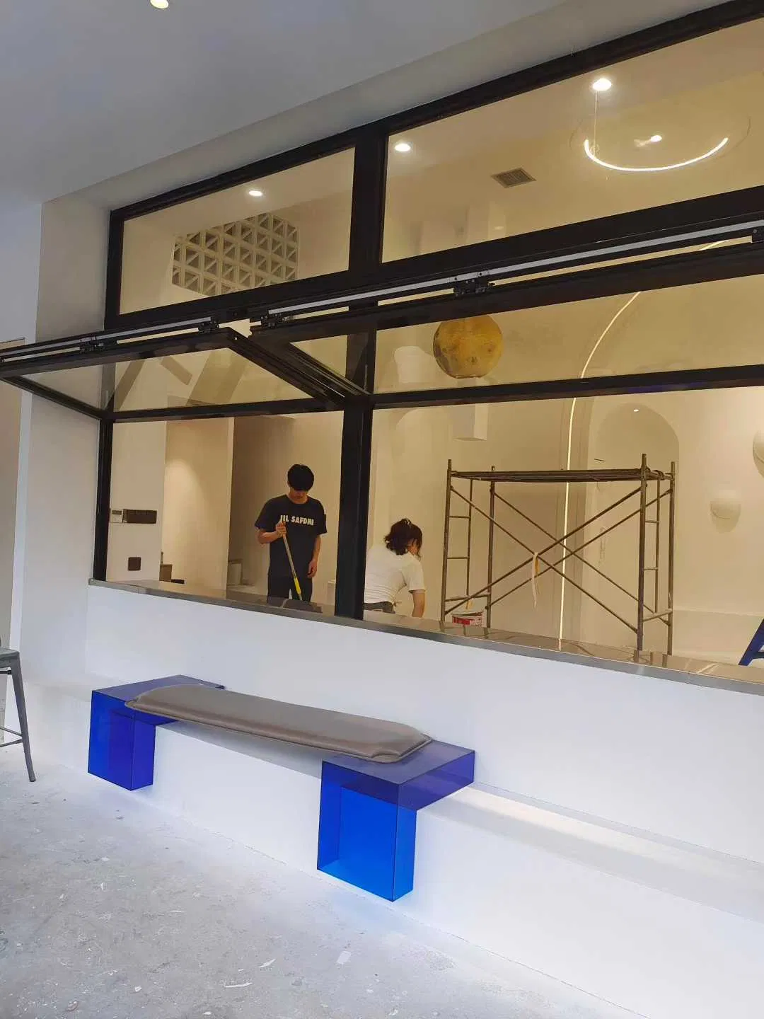 Custom Aluminum Top-Bottom Folding Windows & Sliding Windows Factory Direct for Cafe, Bubble Tea Shop, Restaurant