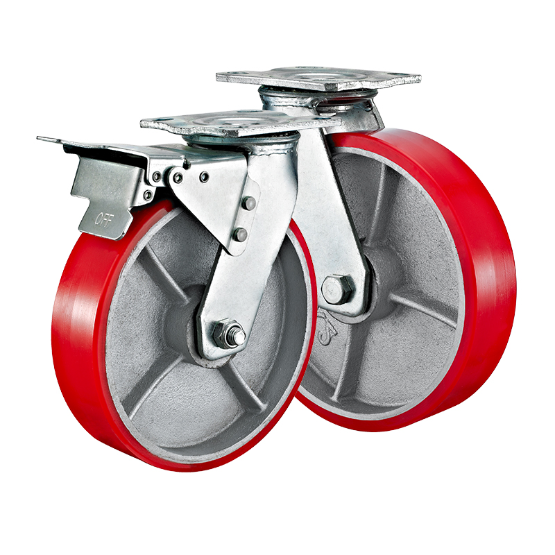 4"5"6"8" Heavy Duty Industrial Cast Iron PU Trolley Caster Wheels for Factory Hand Trolley Workshop Carts Heavy Load Dollies