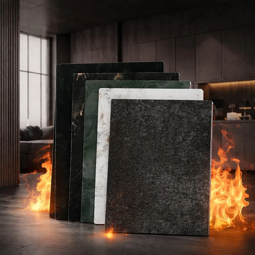 OEM B1 Fire Resistant HPL Sheets Waterproof High Pressure Laminate Board Factory