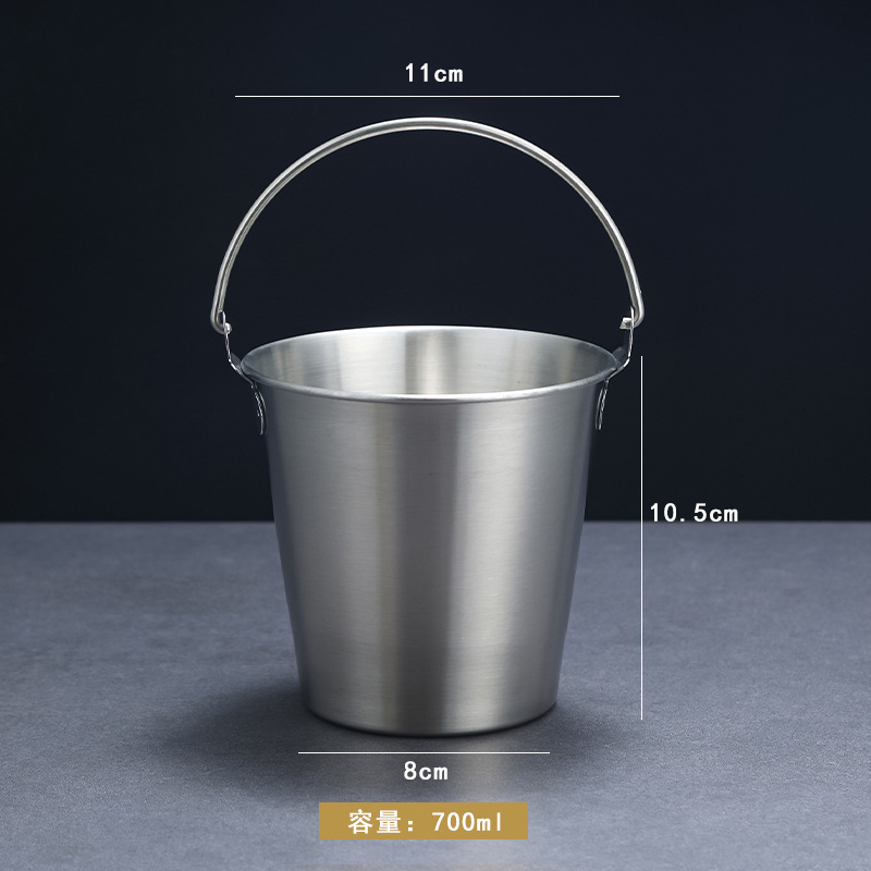 2.5 Liters Modern Stainless Steel Hammer Style Cooler Beer Beverage for Champagne Parties Ice Bucket with Metal Handle